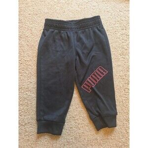 Puma Toddler Boys 2T Black & Red Athletic Jogger Sweatpants